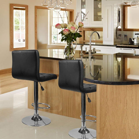 Image of Homall Bar Stools Modern Pu Leather Adjustable Bar Stool Set of 2