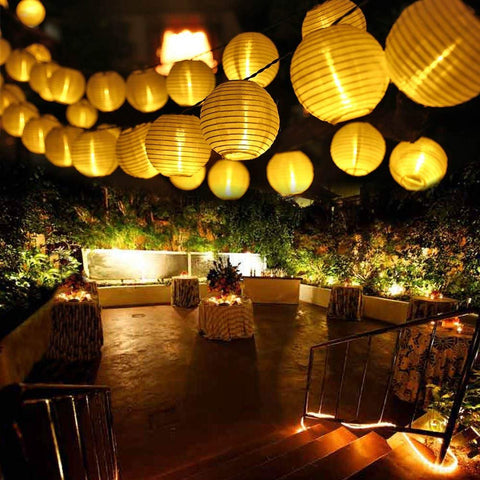 Image of Outdoor Fairy Lantern 30 LED Solar String Lights