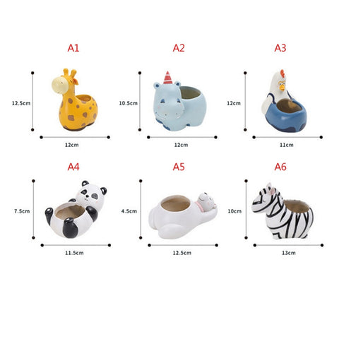 Image of Cute Animal Resin Flower Planter Flowerpot Succulent Plant Pot Home Garden Decor