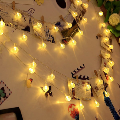 Image of Outdoor Solar String Fairy Lights 50 LED Crystal Ball