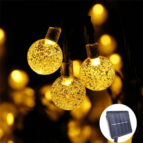 Image of Outdoor Solar String Fairy Lights 50 LED Crystal Ball