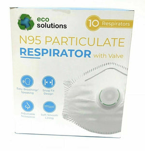 (10 Pack) Eco Solutions N95 Particulate Respirator Face Mask With Exhalation