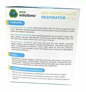 (10 Pack) Eco Solutions N95 Particulate Respirator Face Mask With Exhalation