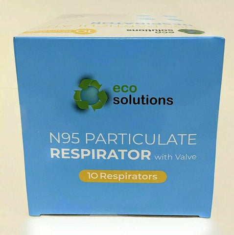 Image of (10 Pack) Eco Solutions N95 Particulate Respirator Face Mask With Exhalation